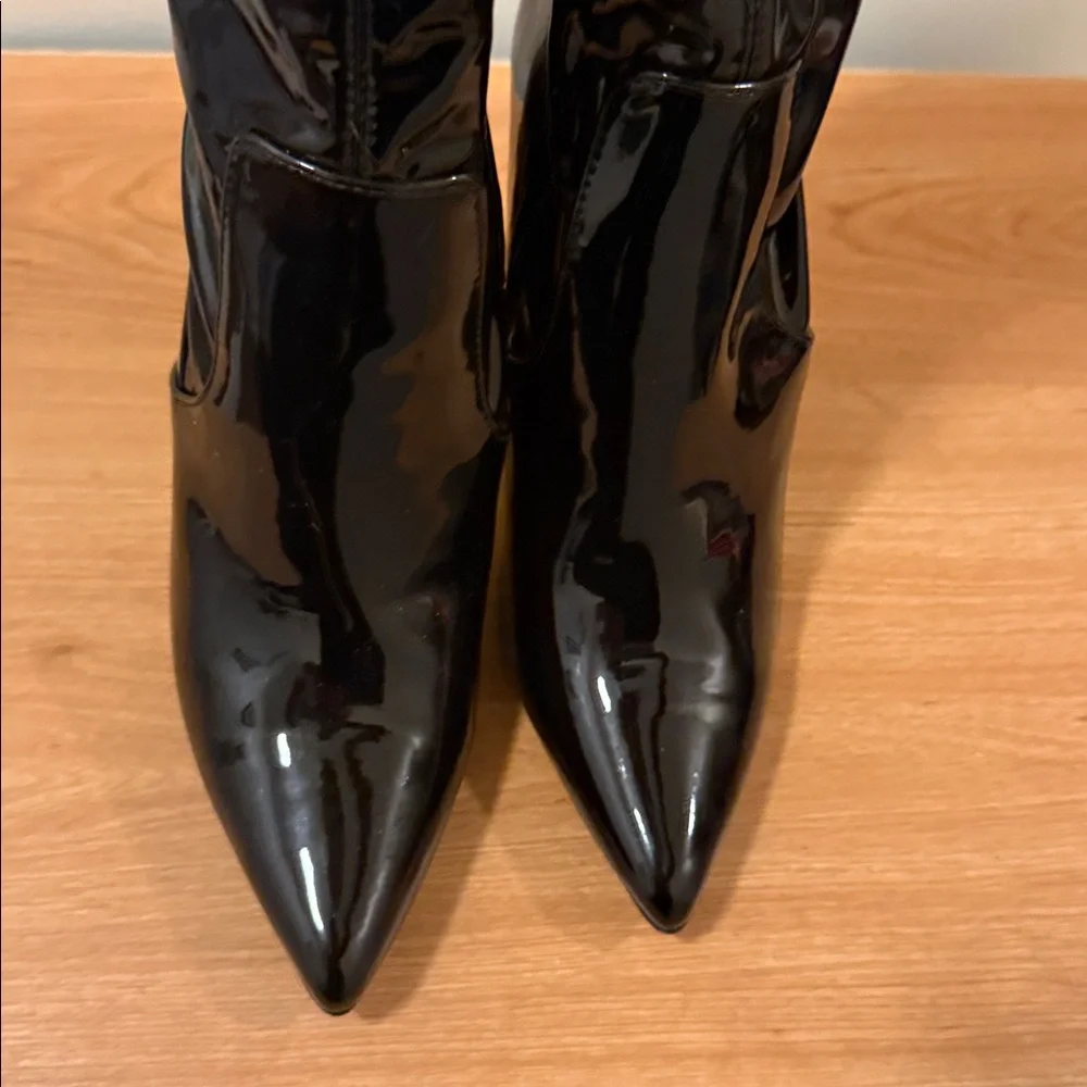 Steve Madden Over-the-Knee Women's Boots Black Patent Stiletto Pretty Woman 7.5